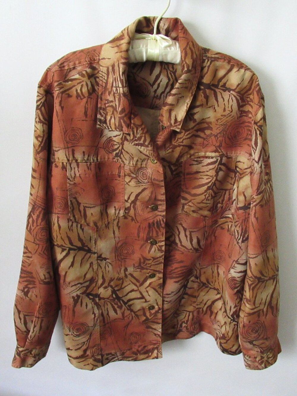 Chico's brown faux suede long sleeve button front shirt/jacket *Sz 3(XL)*